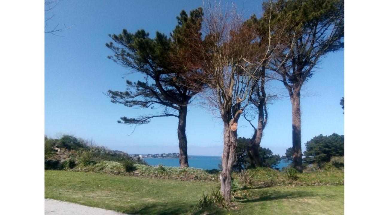 Les Hortensias Grande Tente Familiale Deux Chambres Et Sejour Vue Mer Sur Camping Nature Plestin-les-Grèves Exteriér fotografie